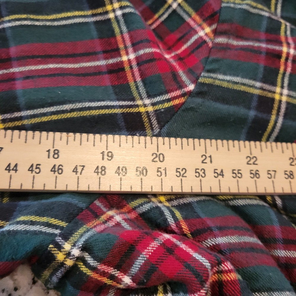 LL Bean Womans Sherpa Lined Plaid Flannel Jacket Hoodie XL Petite Relaxed Fit - Picture 5 of 12
